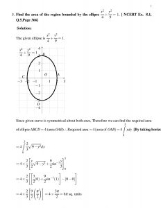 Find the area of the region bounded by the ellipse 9x^2+4y^2=36. [ NCERT Ex. 8.1, Q.5,Page 366]